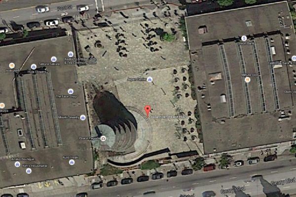 Aerial map of Japantown Peace Plaza