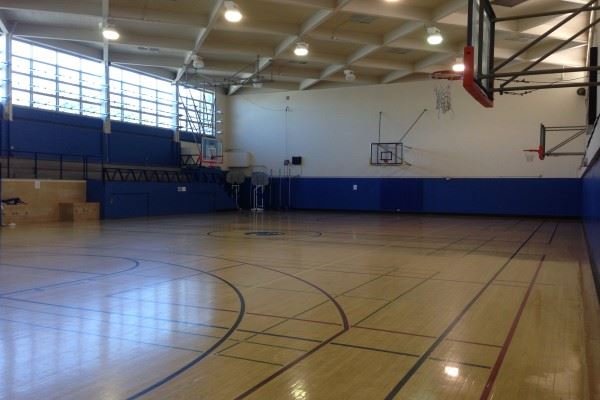 Basketball Court view from corner baseline