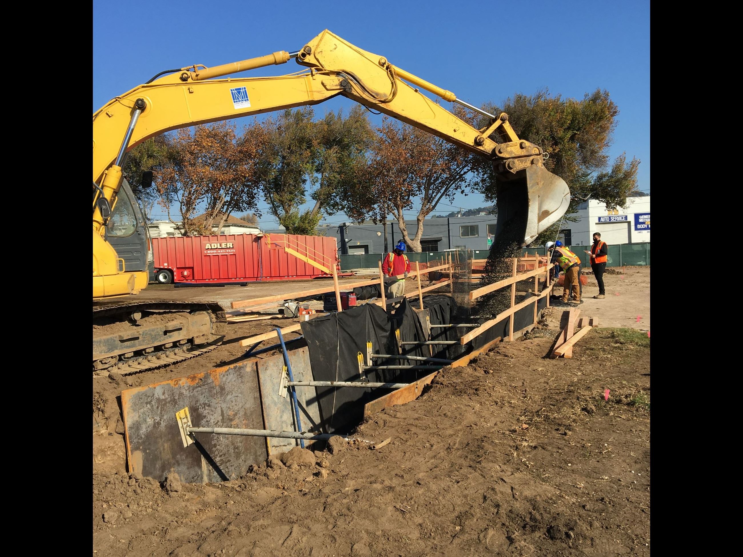 Bay View-home run fence (excavator)