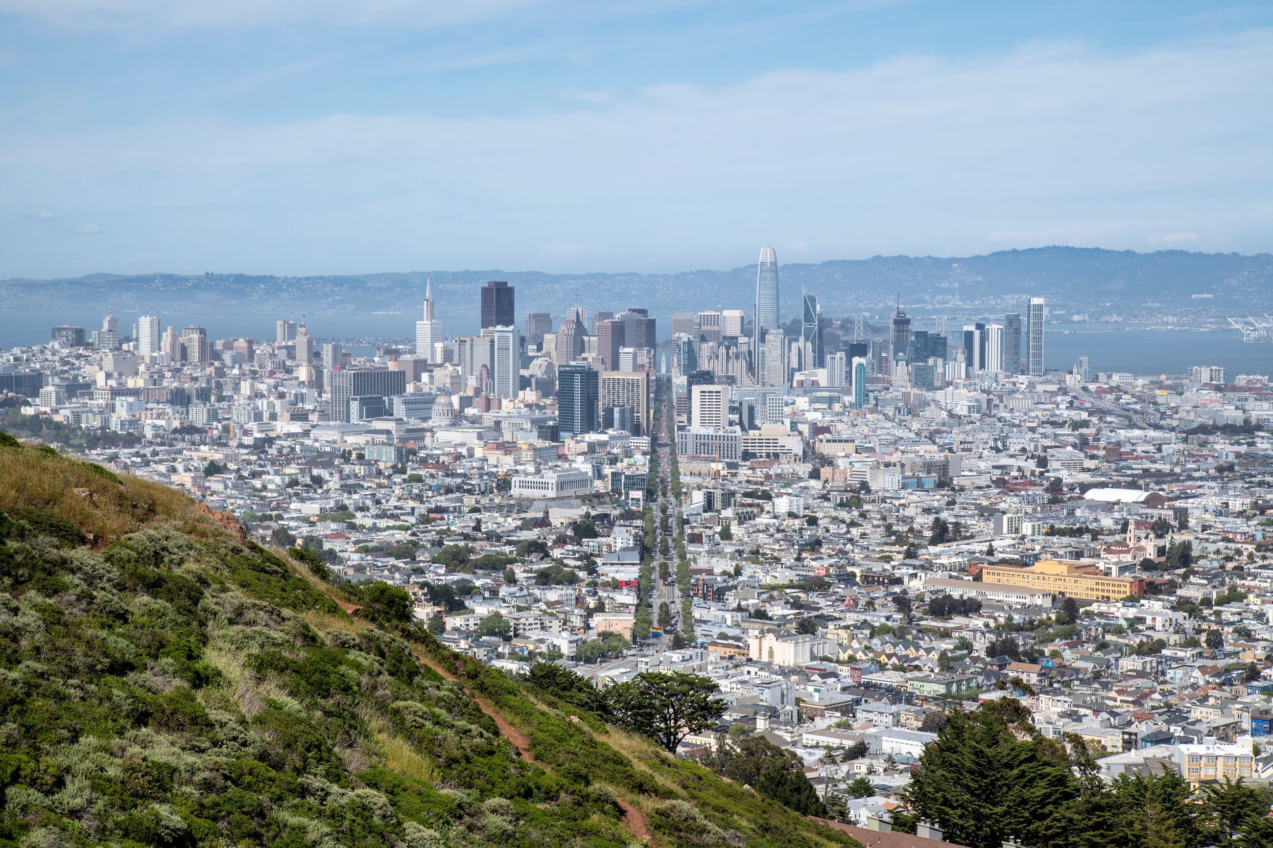 View of the San Francisco skyline as seen from Twin Peaks