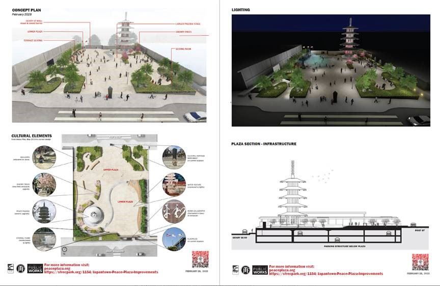 Image of boards used at community meeting featuring artist renderings of concept designs