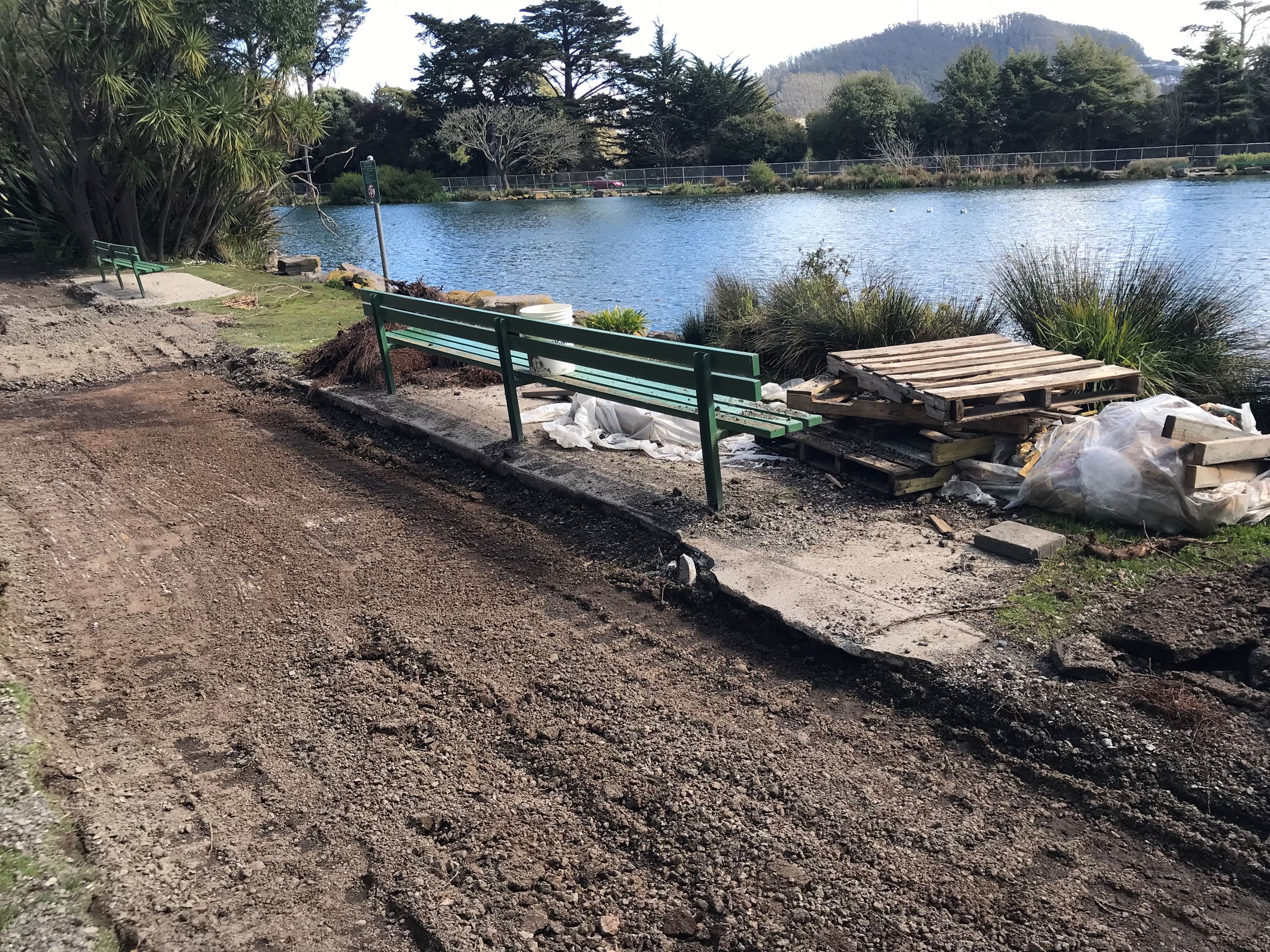 Photo of path removed before replacement at Stow Lake