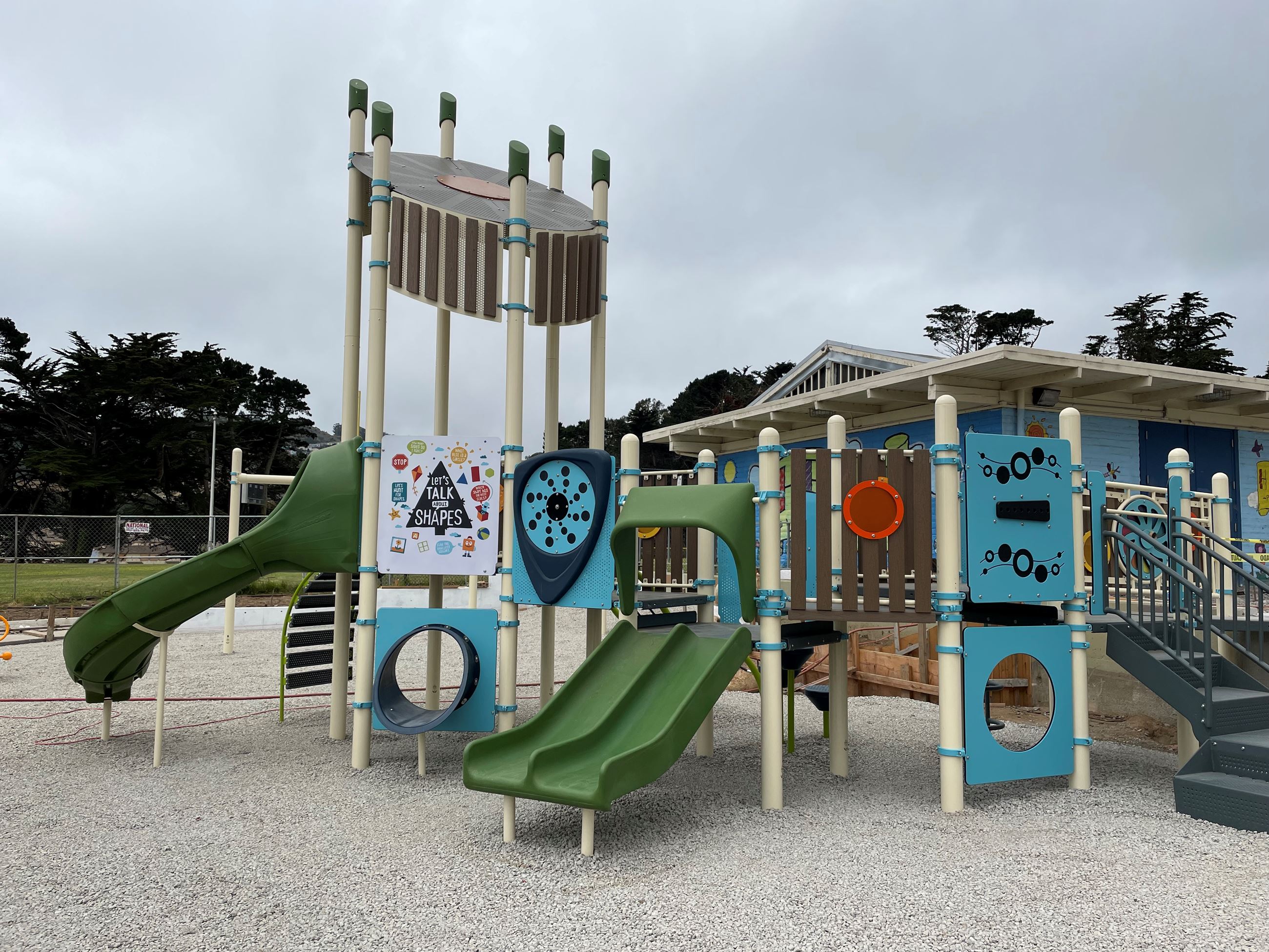 Herz Playground in construction June 2023 new playground equipment