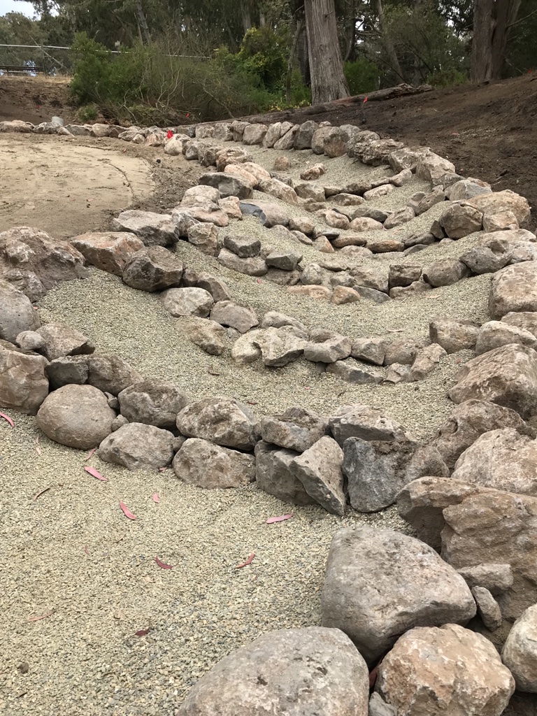 GGP-Middle Lake construction July (2) - cascade looking east and uphill