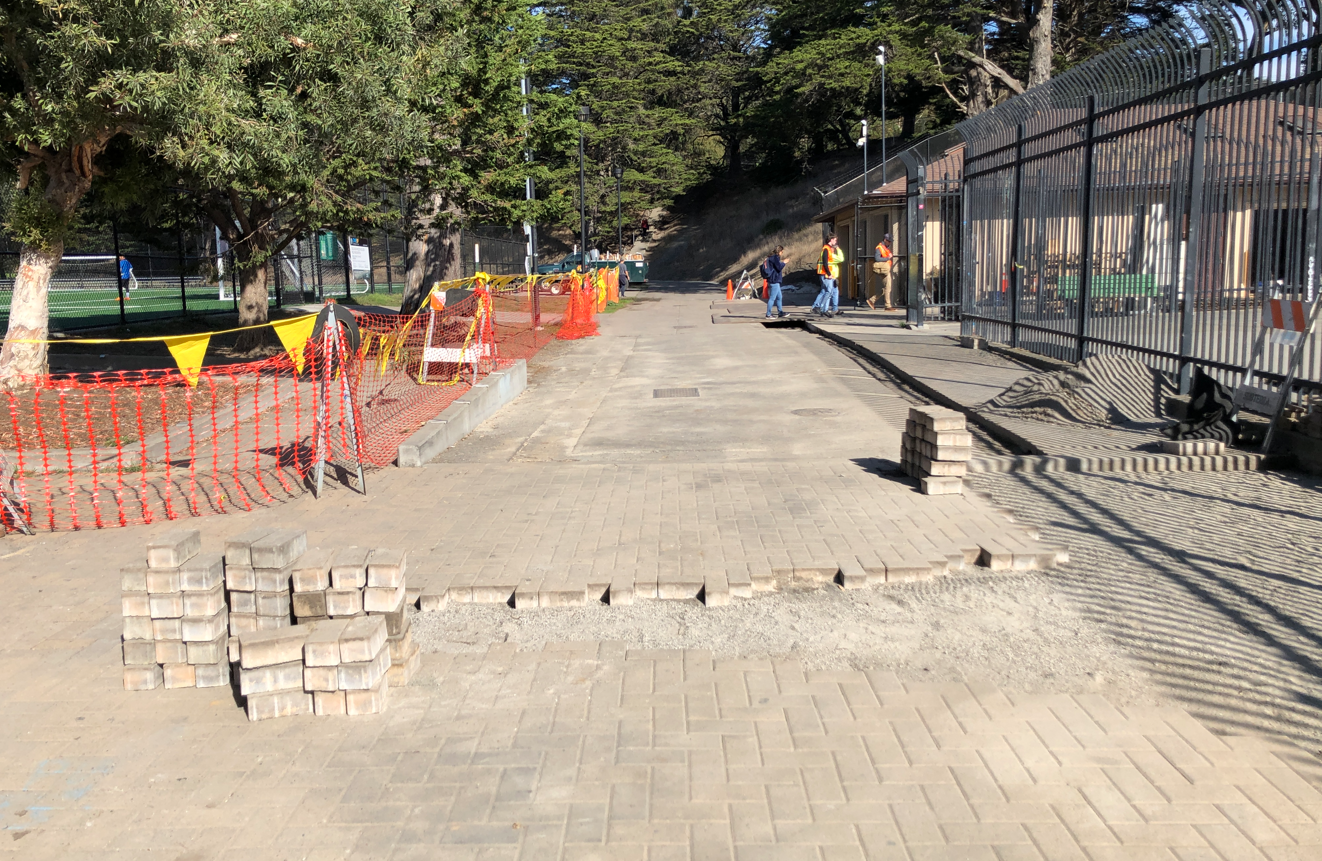 Crocker Amazon construction November 2023 bricks set into path