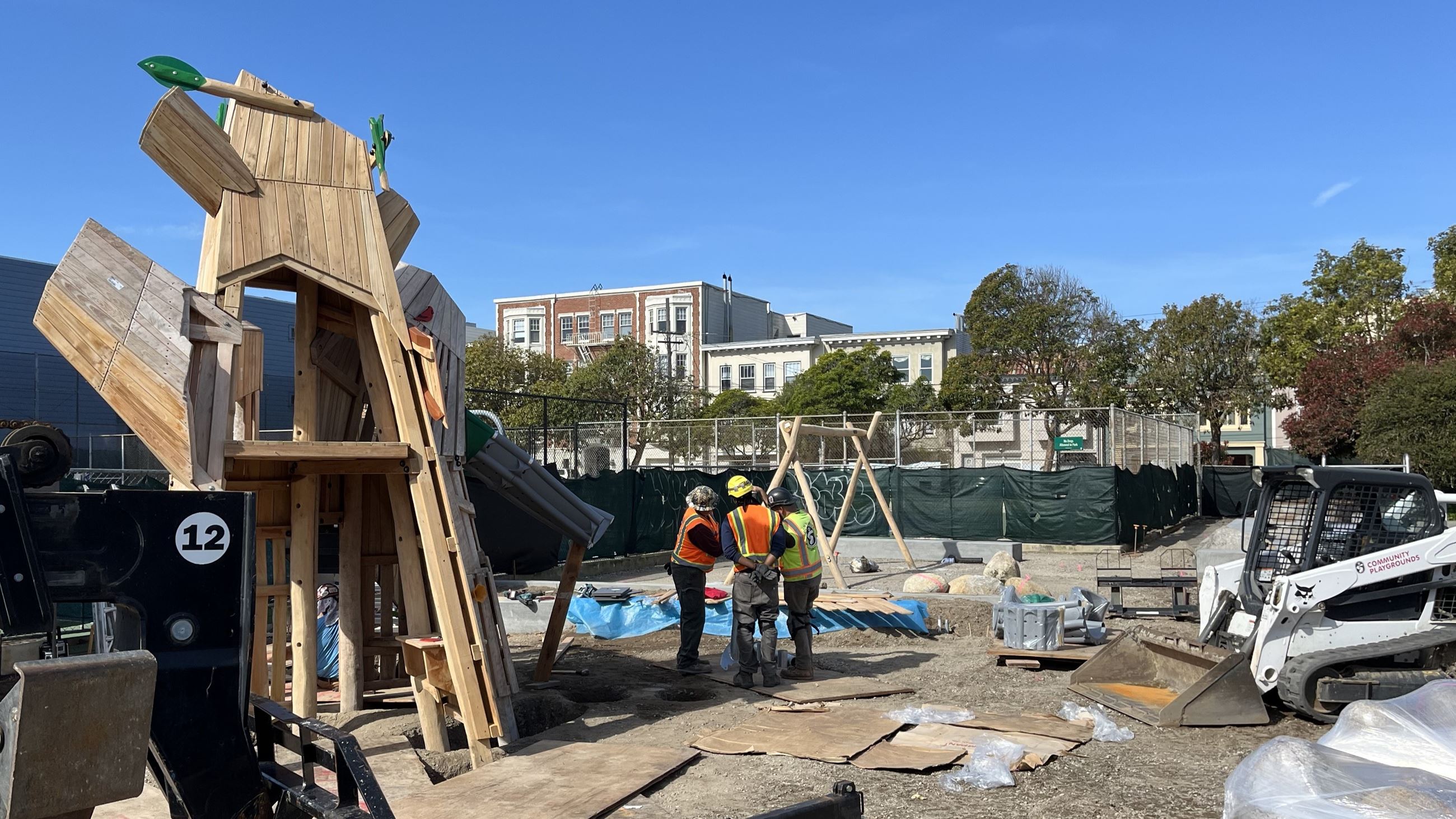 Construction equipment at the site