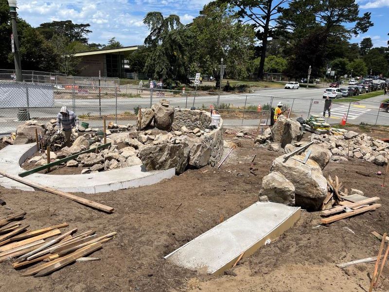 Masonry work in progress