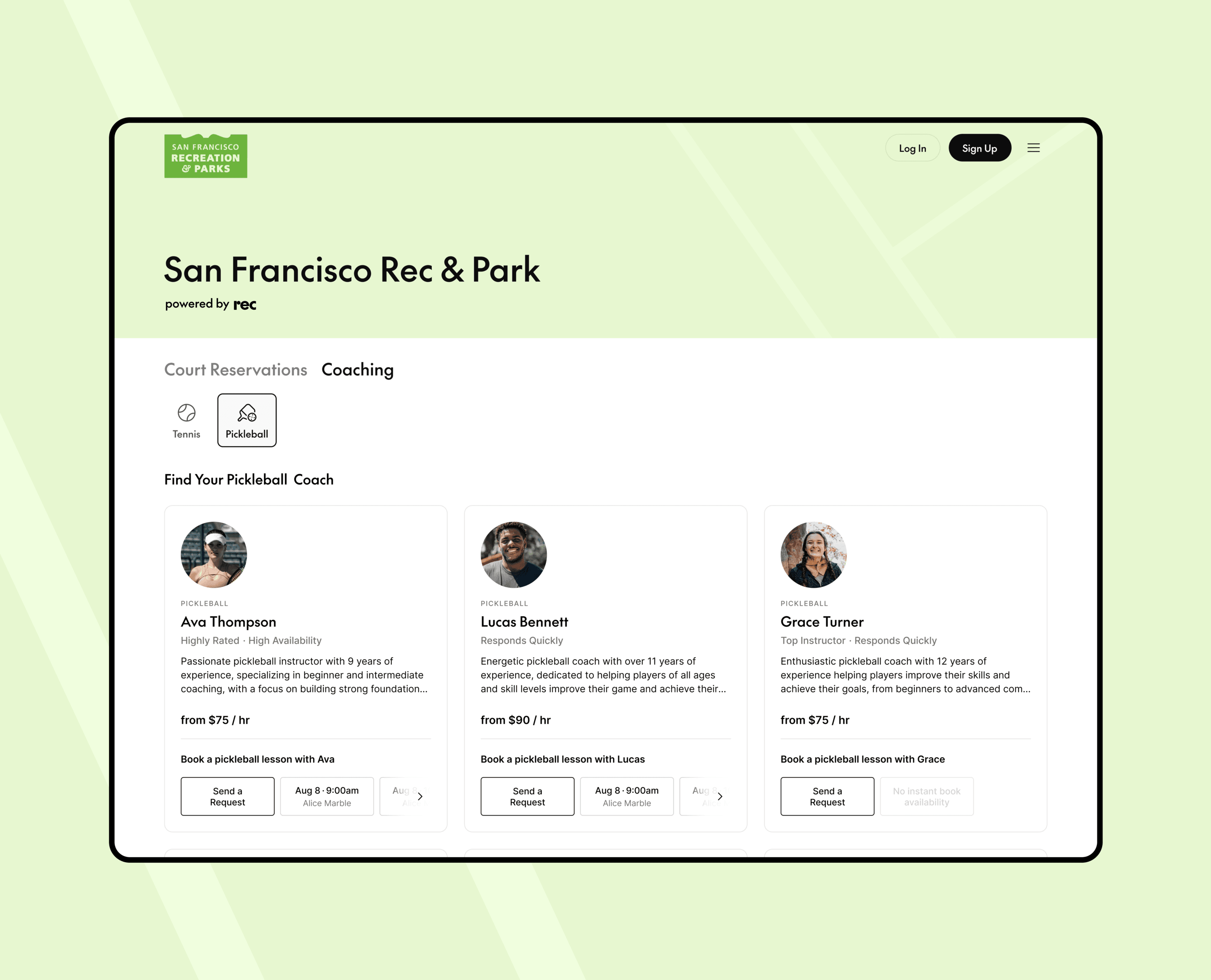 Tennis Pickleball desktop screenshot