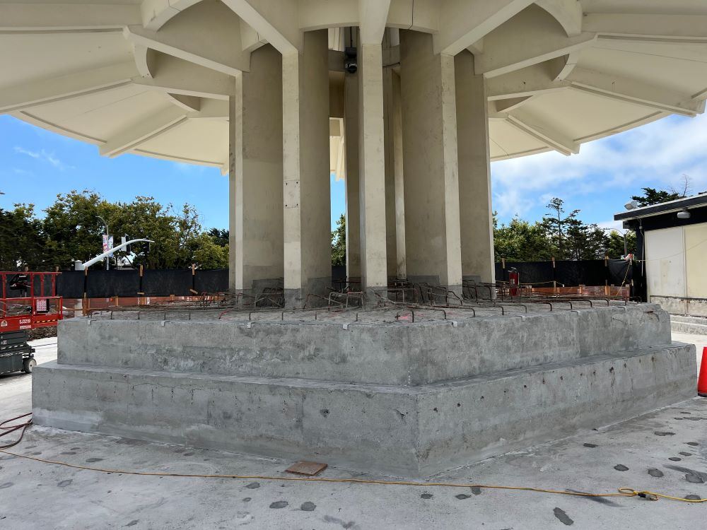 Pagoda - concrete work around base