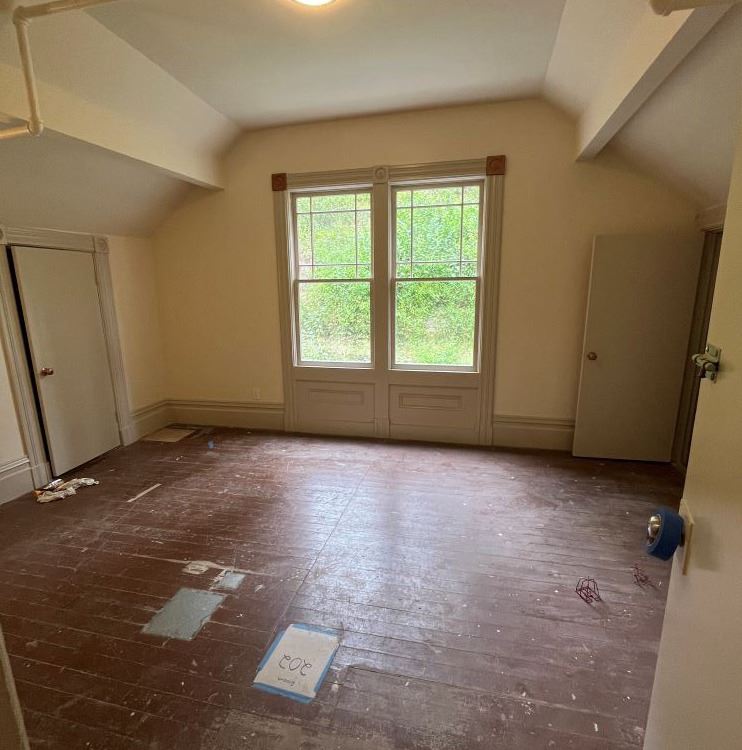 Trocadero construction September 2024 - Rm 202 (tree damaged window)