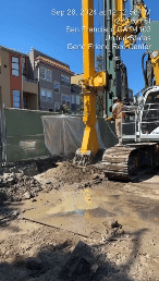 Gene Friend construction September 2024 - construction equipment performs Deep Soil Mixing (DSM)