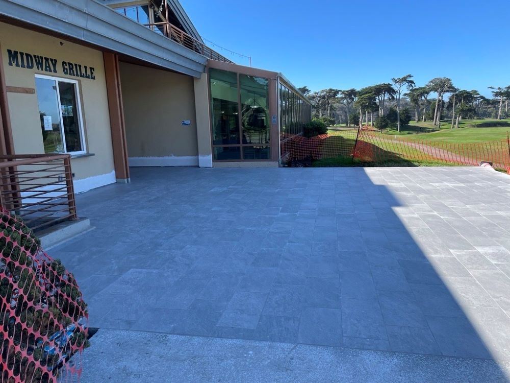 Concrete slab at patio to clubhouse