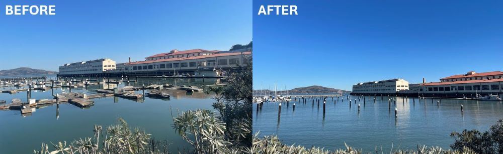 East Harbor Dock Demolition - Before and After