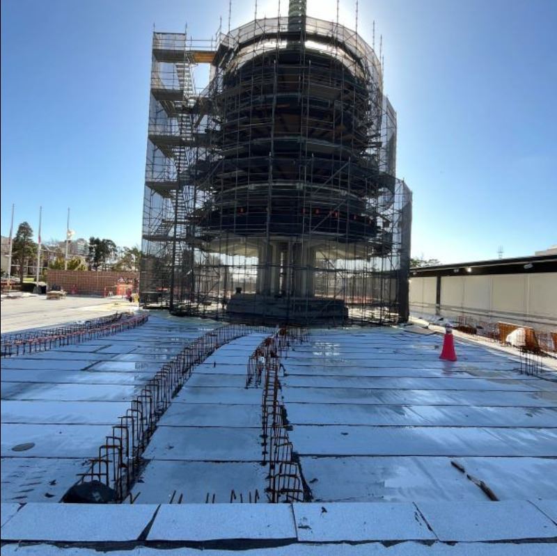 Japantown - construction February 2025 - Pagoda planter footing