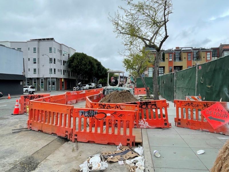 Fencing and Pedestrian Routing around Folsom Streetscape Utility Work_4.15.25