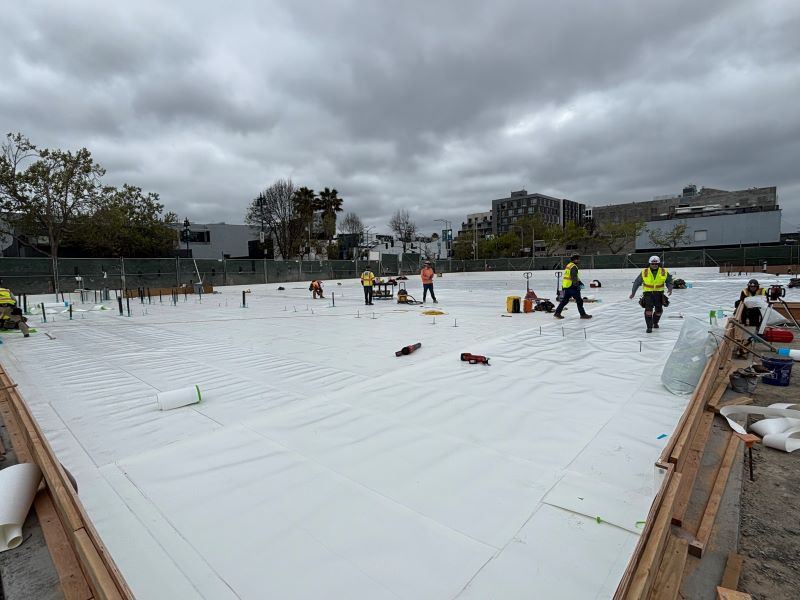 Gene Friend construction April 2025 - Below Grade Waterproofing Installation in Progress_4.24.25 (2)