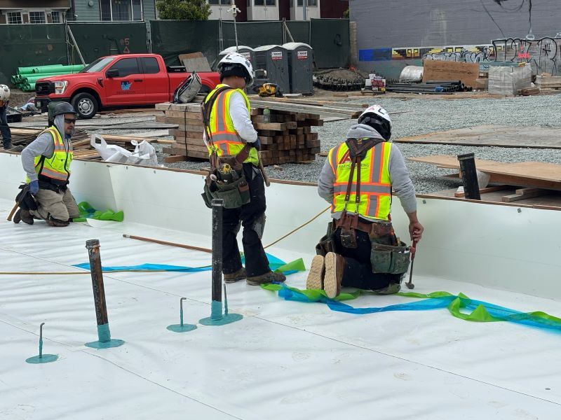 Gene Friend construction April 2025 - Below Grade Waterproofing Installation in Progress_4.24.25