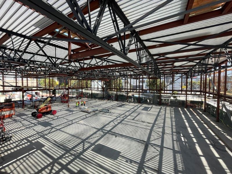 Gene Friend construction July 2025 - Double Court Gymnasium Looking Toward Folsom and 6th