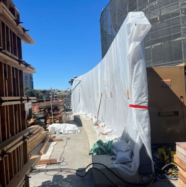 Japantown construction September 2025 - concrete Geary Wall